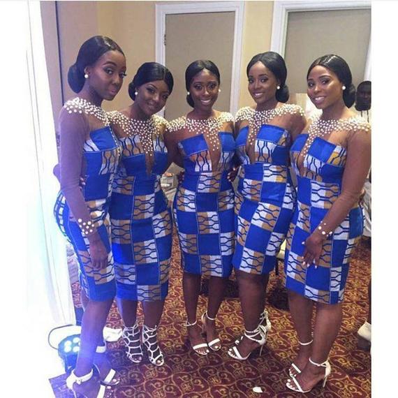 Ankara Bridal Train Dresses