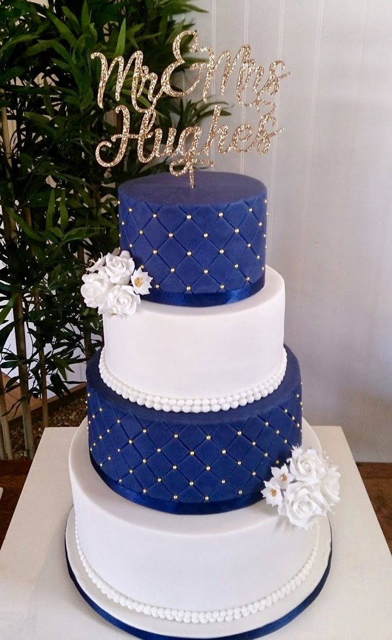 Blue And White Wedding Cake Ideas