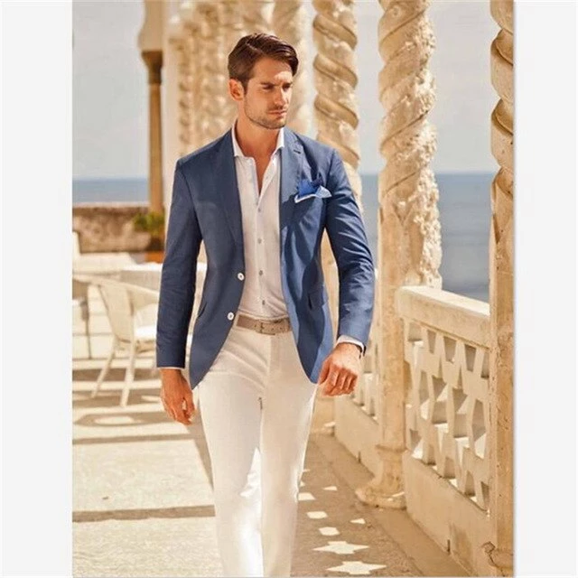 Blue Beach Wedding Suit Ideas