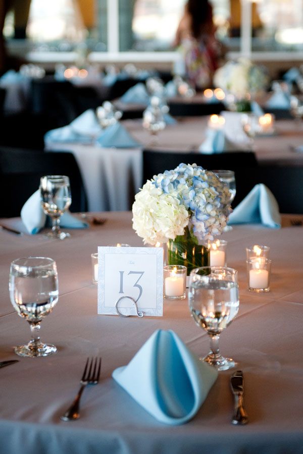 Blue Simple Wedding Reception Table Decorations Ideas