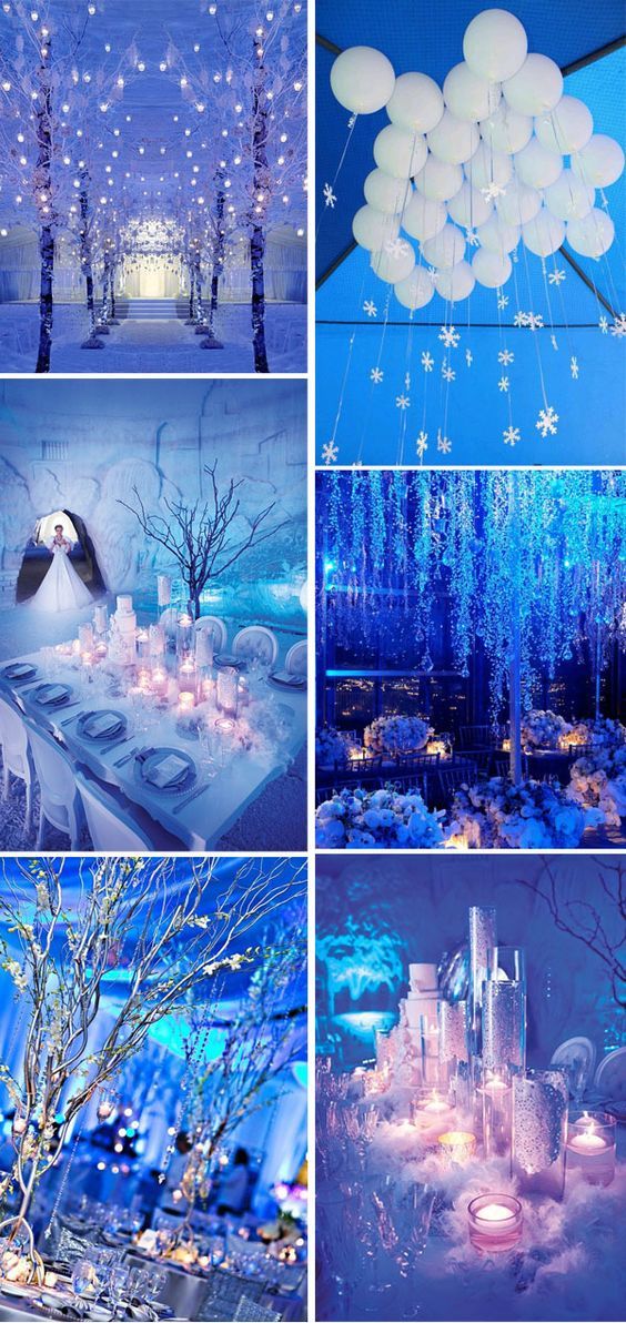 Blue Winter Wonderland Winter Wedding Ideas