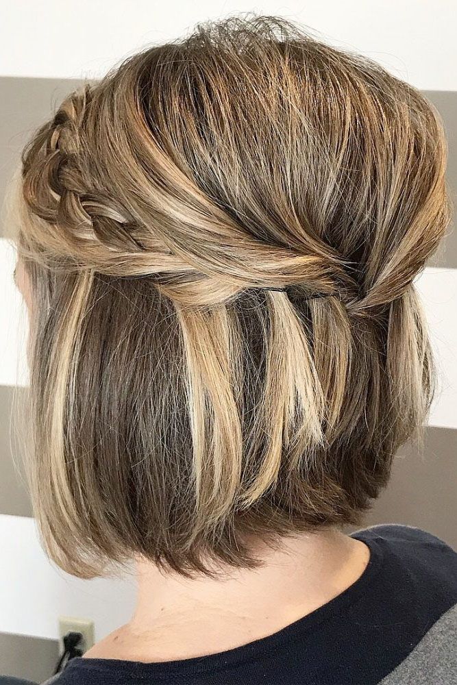 Bob Wedding Hairstyles For Short Hair Half Up Half Down