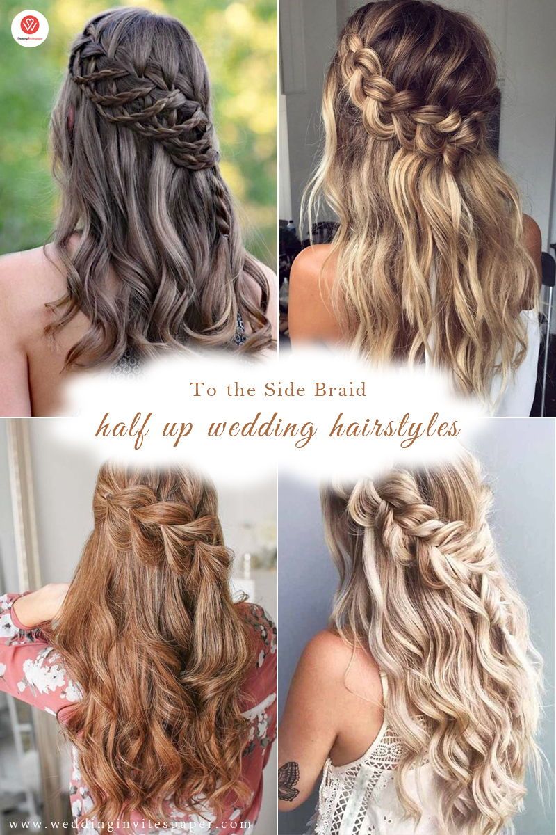 Braid Medium Length Half Up Wedding Hairstyles