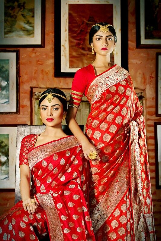 Bridal Banarasi Saree With Jewellery