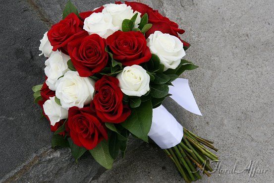 Bridal Bouquet Red And White Roses