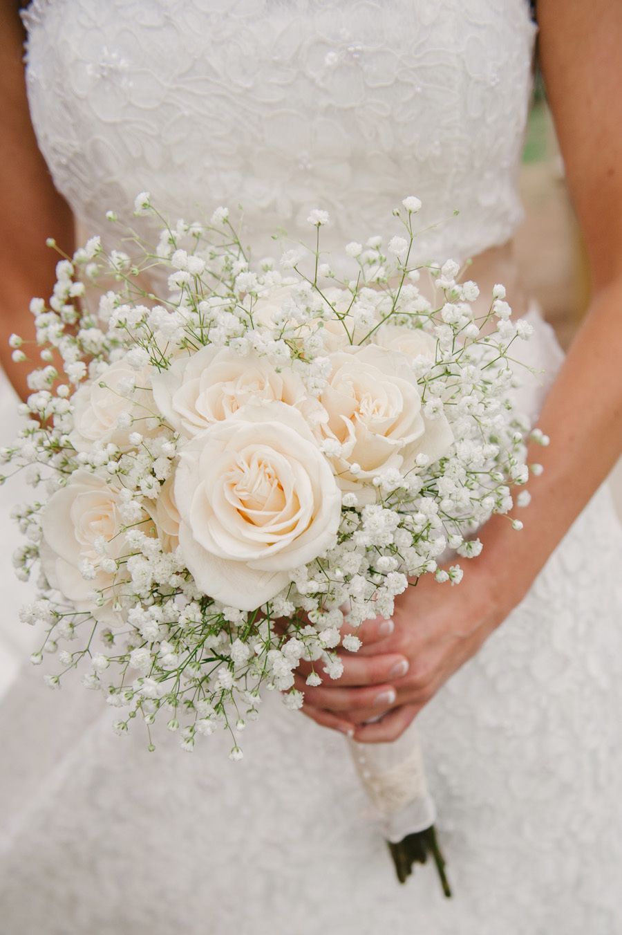 Bridal Bouquet Roses And Babys Breath