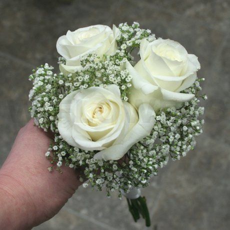 Bridal Bouquet White Roses And Babys Breath