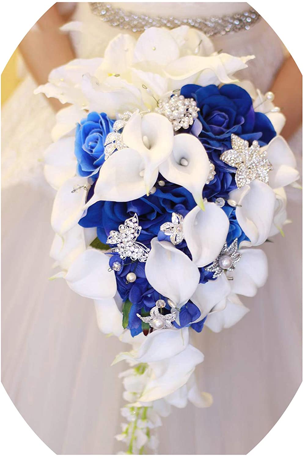 Bridal Bouquet With Blue Flowers