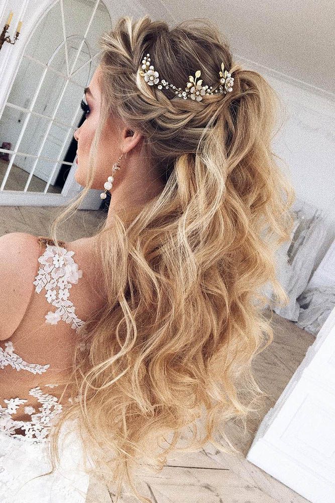 Bride Long Hair Down Wedding Hairstyles