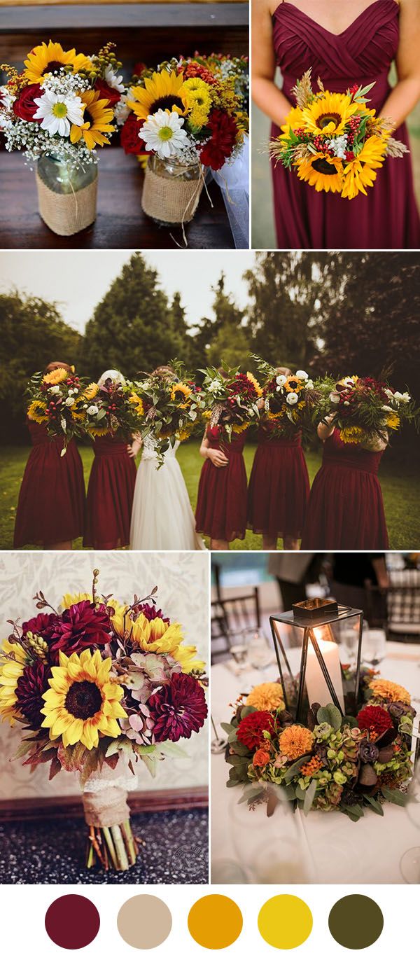 Burgundy And Sunflower Wedding Ideas