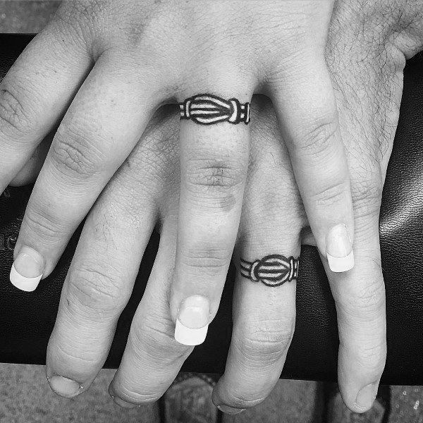 Couple Wedding Ring Tattoo Ideas