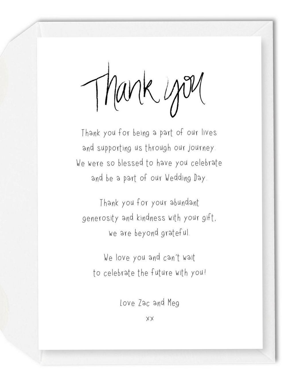 Elegant Wedding Wedding Thank You Card Wording