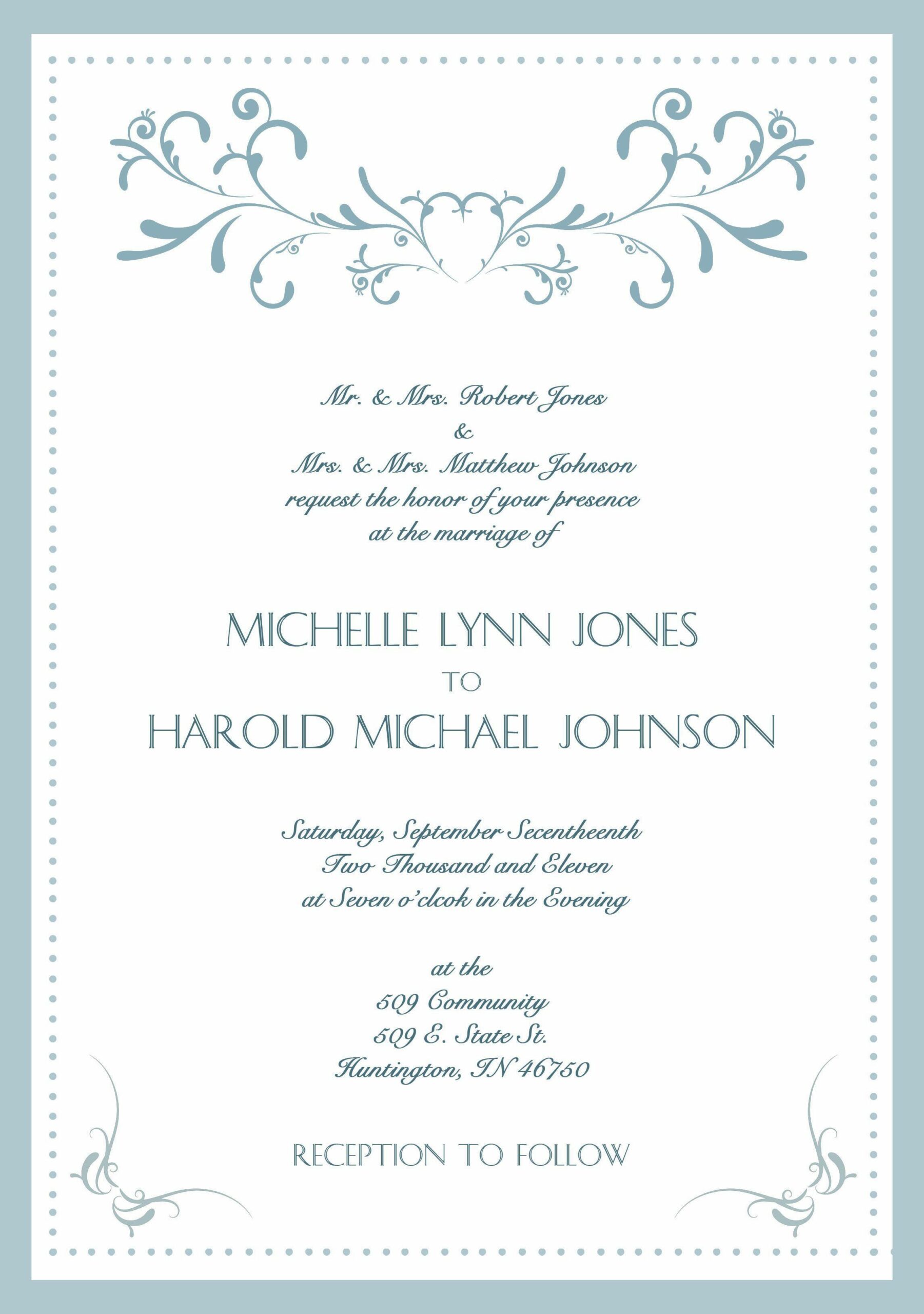 English Wedding Card Format Hd