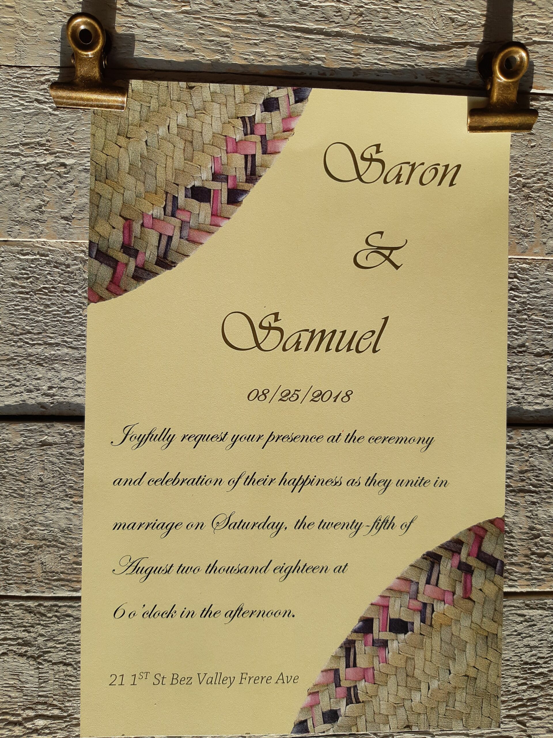 Ethiopian Cultural Wedding Invitation Card