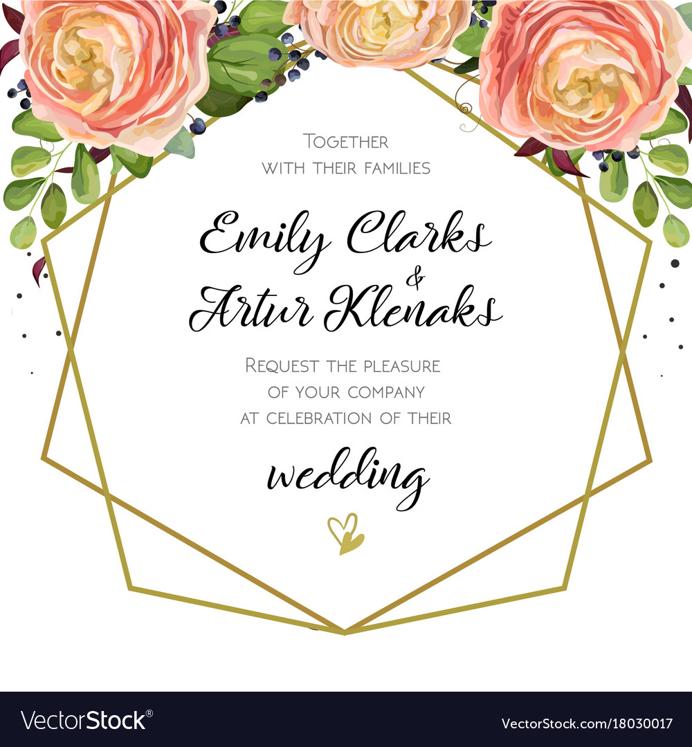 Floral Wedding Card Vector