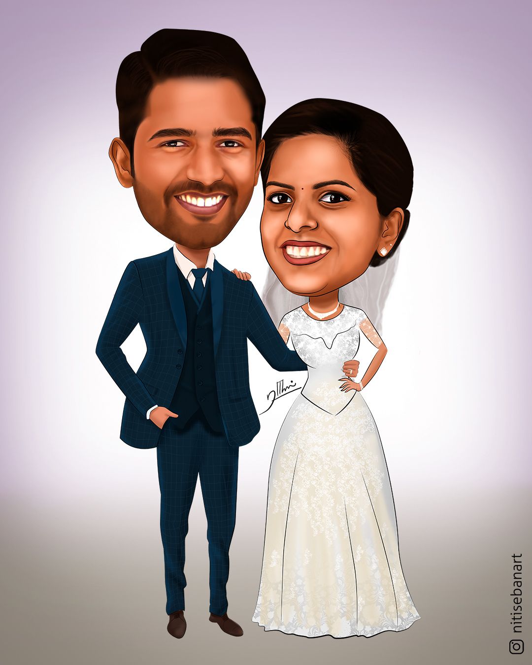 Kerala Christian Wedding Caricature