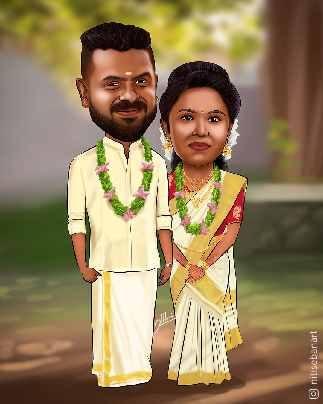 Kerala Wedding Caricature